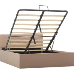 vidaXL - Bed met opbergruimte - Cappuccino - Kunstleer - 120x200 cm