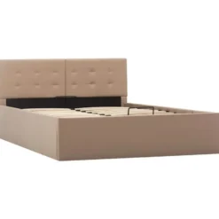 vidaXL - Bed met opbergruimte - Cappuccino - Kunstleer - 120x200 cm
