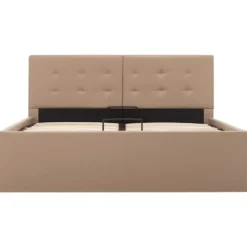 vidaXL - Bed met opbergruimte - Cappuccino - Kunstleer - 120x200 cm
