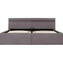 vidaXL - Bed met opbergruimte en LED - Hydraulische - Taupe - stof - 160x200 cm