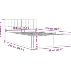 vidaXL - Bed met opbergruimte - Hydraulische - Lichtgrijs - Stof - 120x200 cm