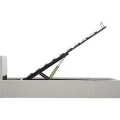 vidaXL - Bed met opbergruimte - Hydraulisch - Wit - Kunstleer - 90x200 cm