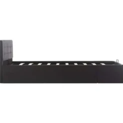 vidaXL - Bed met opbergruimte - Hydraulisch - Zwart - Kunstleer - 120x200 cm