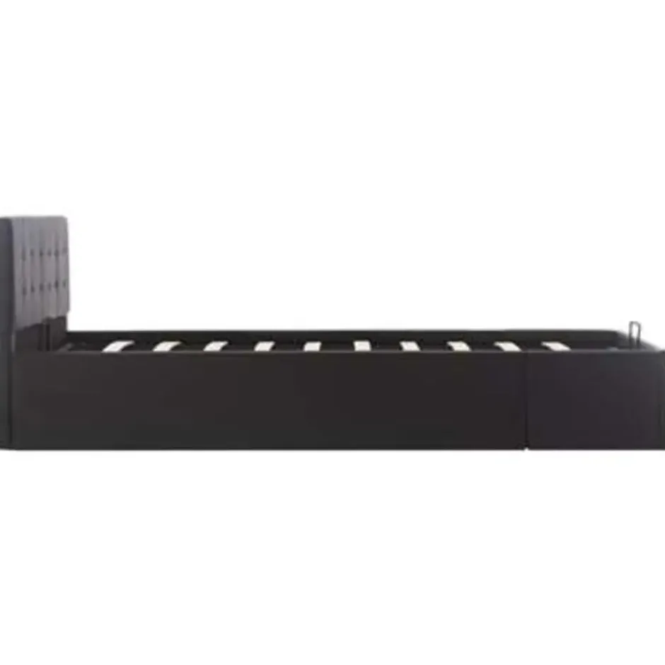 vidaXL - Bed met opbergruimte - Hydraulisch - Zwart - Kunstleer - 120x200 cm