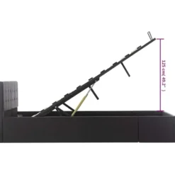 vidaXL - Bed met opbergruimte - Hydraulisch - Zwart - Kunstleer - 120x200 cm