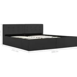 vidaXL - Bed met opbergruimte - Hydraulische- Donkergrijs - Stof - 160x200 cm