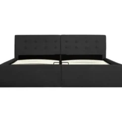 vidaXL - Bed met opbergruimte - Hydraulische- Donkergrijs - Stof - 160x200 cm