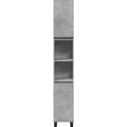 vidaXL - Betongrijs Kolomkast met 2 deuren 2 vakken - Hout - 30x30x190 cm