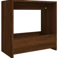 vidaXL Bijzettafel met opbergruimte - Bruin eiken - Bewerkt hout - 50x26x50 cm