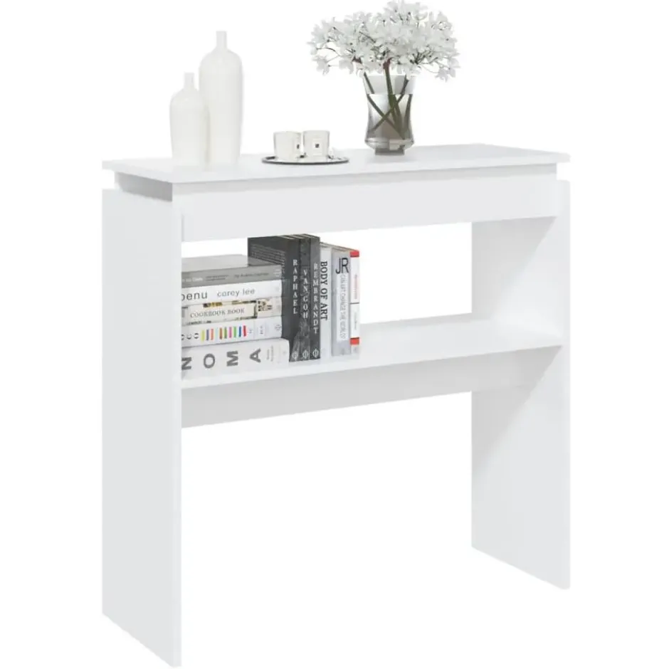 vidaXL - Bijzettafel - Wit - Bewerkt hout