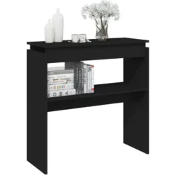 vidaXL - Bijzettafel - Zwart - Bewerkt hout