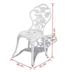 vidaXL - Bistroset Bistrosets - Wit - Aluminium