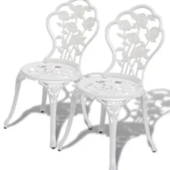 vidaXL - Bistroset Bistrosets - Wit - Aluminium