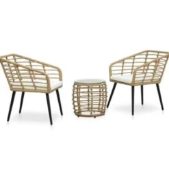 vidaXL - Bistroset - Bruin - Poly rattan