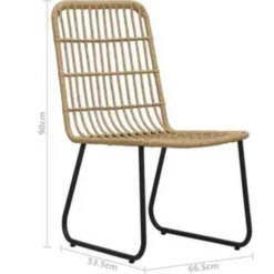 vidaXL - Bistroset - Bruin - Poly rattan