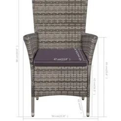vidaXL - Bistroset - Grijs - Poly rattan