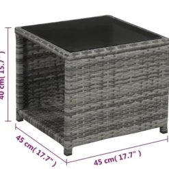 vidaXL - Bistroset - Grijs - Poly rattan