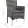 vidaXL - Bistroset - Grijs - Poly rattan
