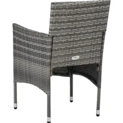 vidaXL - Bistroset - Grijs - Poly rattan