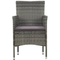 vidaXL - Bistroset - Grijs - Poly rattan