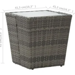 vidaXL - Bistroset - Grijs - Poly rattan en gehard glas - 3 stuks