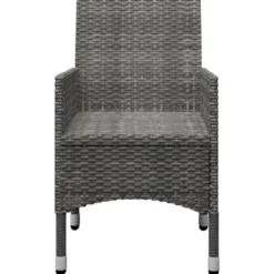 vidaXL - Bistroset - Grijs - Poly rattan en gehard glas - 3 stuks