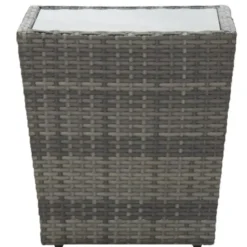 vidaXL - Bistroset - Grijs - Poly rattan en gehard glas - 3 stuks