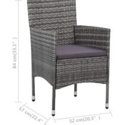 vidaXL - Bistroset - Grijs - Poly rattan en gehard glas - 3 stuks