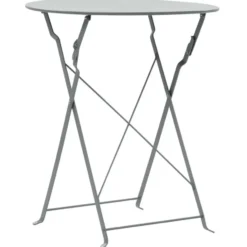 vidaXL - Bistroset - Grijs - Staal - 3 stuks