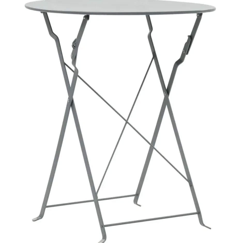 vidaXL - Bistroset - Grijs - Staal - 3 stuks