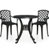 vidaXL - Bistroset - Zwart - Aluminium