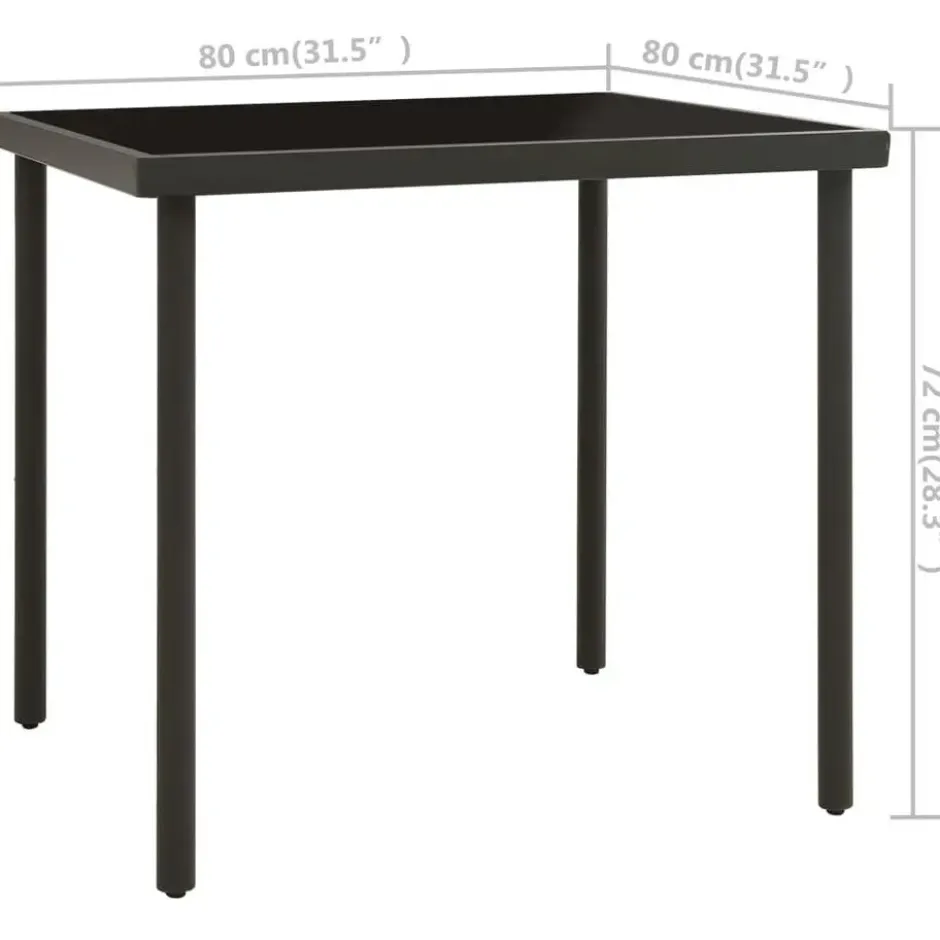 vidaXL - Bistroset - Zwart - Staal
