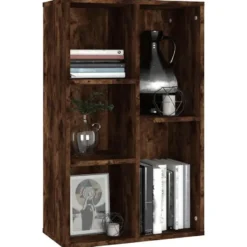 vidaXL - Boekenkast/dressoir met 5 vakken - Gerookt eiken - Hout - 50x25x80 cm
