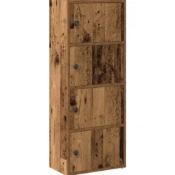 vidaXL - Boekenkast met 4 deuren voor woonkamers - Oud hout - 40x24x102 cm