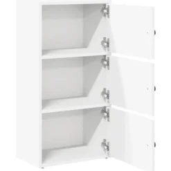 vidaXL - Boekenkast met 3 deuren voor woonkamers - Wit - Hout - 40x24x77 cm
