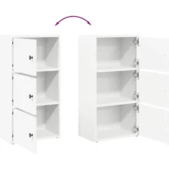 vidaXL - Boekenkast met 3 deuren voor woonkamers - Wit - Hout - 40x24x77 cm