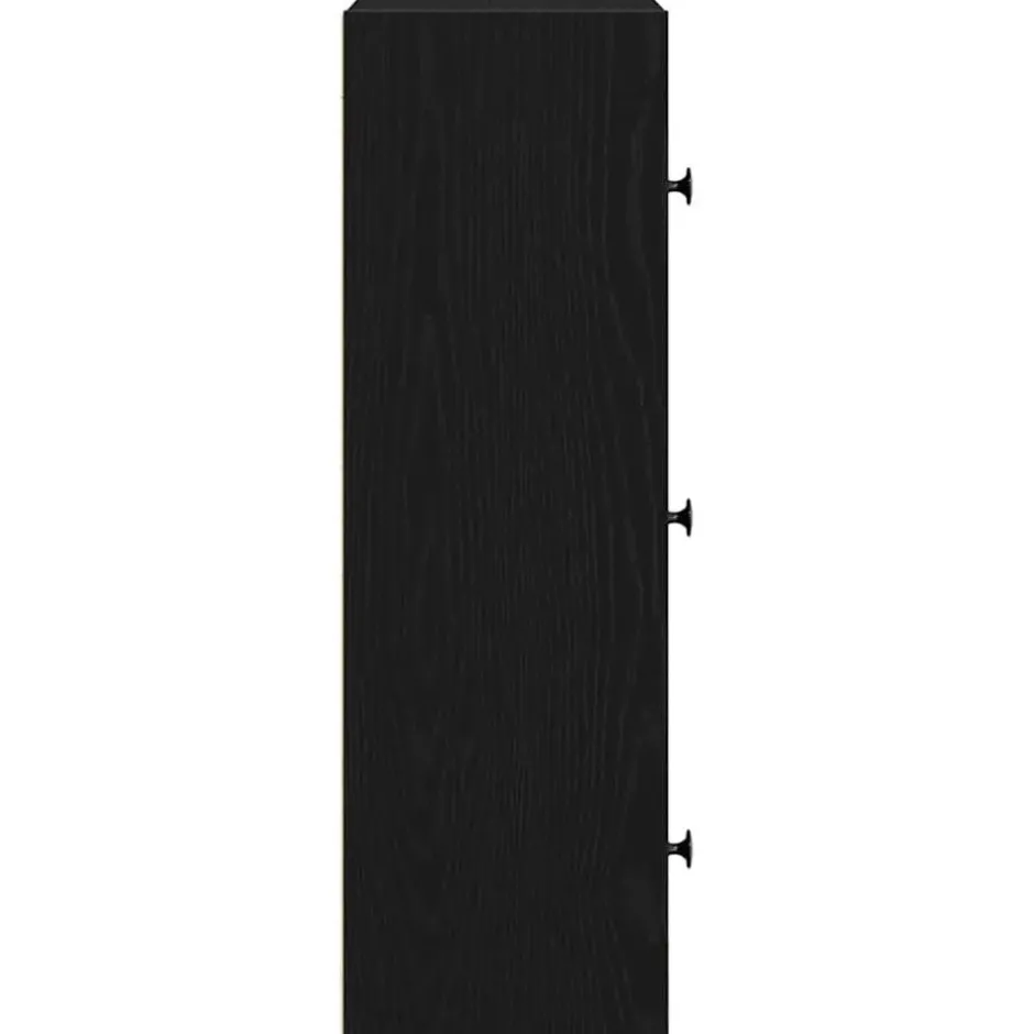 vidaXL - Boekenkast met 3 deuren voor woonkamers - Zwart - Hout - 40x24x77 cm