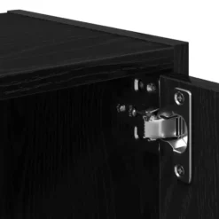 vidaXL - Boekenkast met 3 deuren voor woonkamers - Zwart - Hout - 40x24x77 cm
