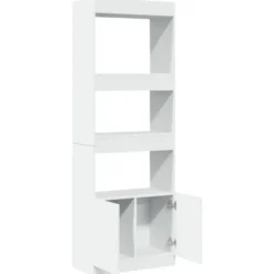 vidaXL - Boekenkast met deuren en 3 open vakken - Wit - Hout - 63x33x180 cm