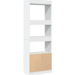 vidaXL - Boekenkast met deuren en 3 open vakken - Wit - Hout - 63x33x180 cm