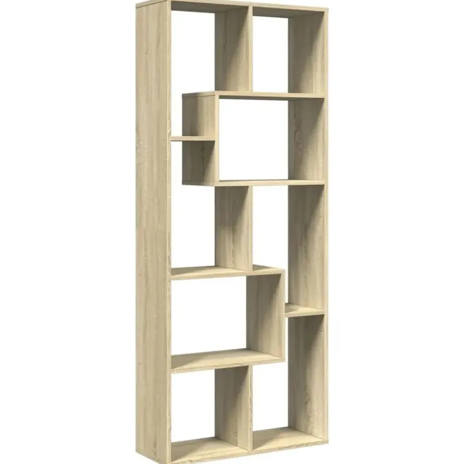 vidaXL - Boekenkast met onregelmatige vakken - Sonoma eiken - 67x25x161.5 cm