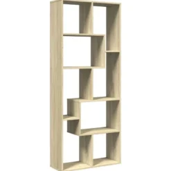 vidaXL - Boekenkast met onregelmatige vakken - Sonoma eiken - 67x25x161.5 cm