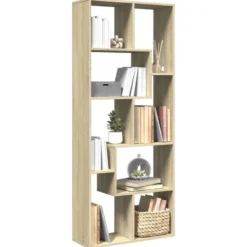 vidaXL - Boekenkast met onregelmatige vakken - Sonoma eiken - 67x25x161.5 cm