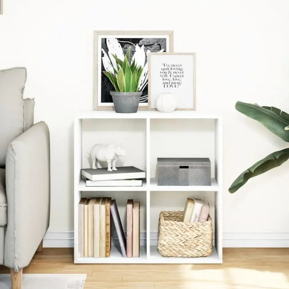 vidaXL - Boekenkast met 4 open vakken voor woonkamers - Wit -69.5x29x69.5 cm