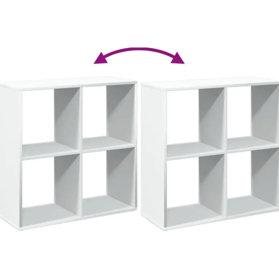 vidaXL - Boekenkast met 4 open vakken voor woonkamers - Wit -69.5x29x69.5 cm