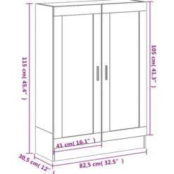 vidaXL - Boekenkast met 2 plakken en 2 deuren - Grijs sonoma - 82.5x30.5x115 cm