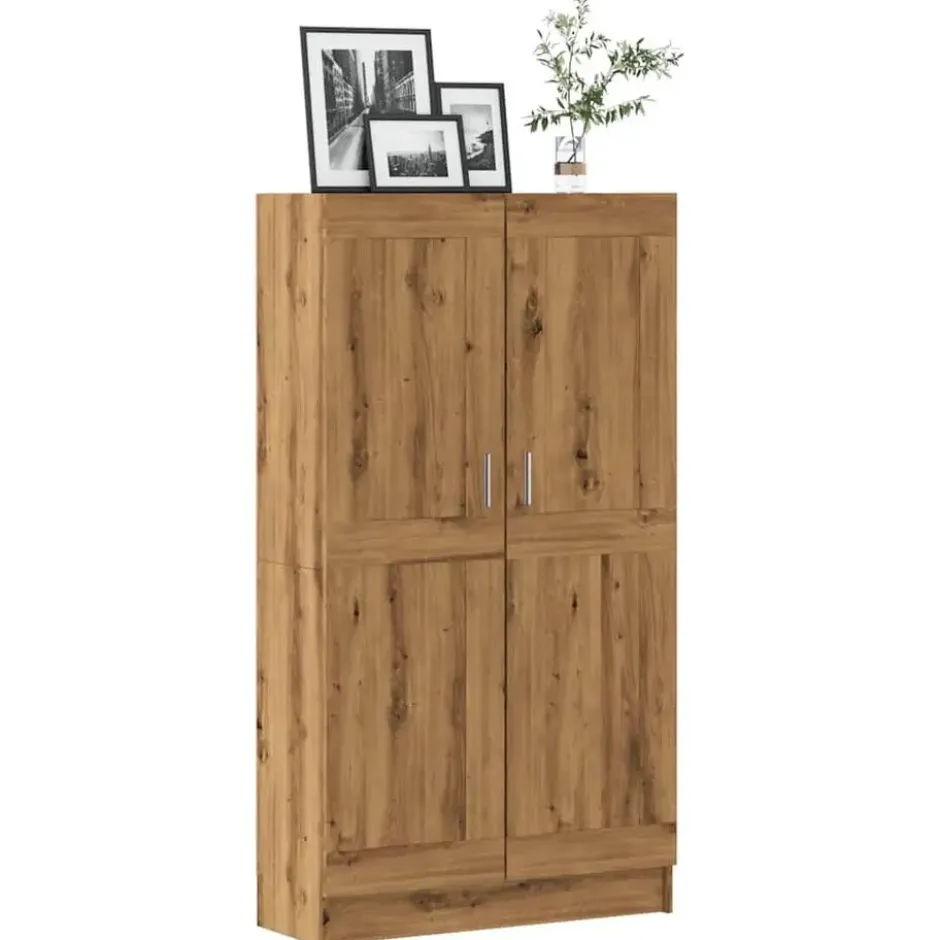 vidaXL - Boekenkast met schappen en 2 deuren - Artisan eiken - 82.5x30.5x150 cm