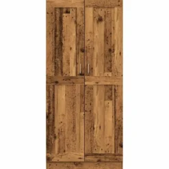 vidaXL - Boekenkast met schappen en 2 deuren - Oud hout - 82.5x30.5x185 cm