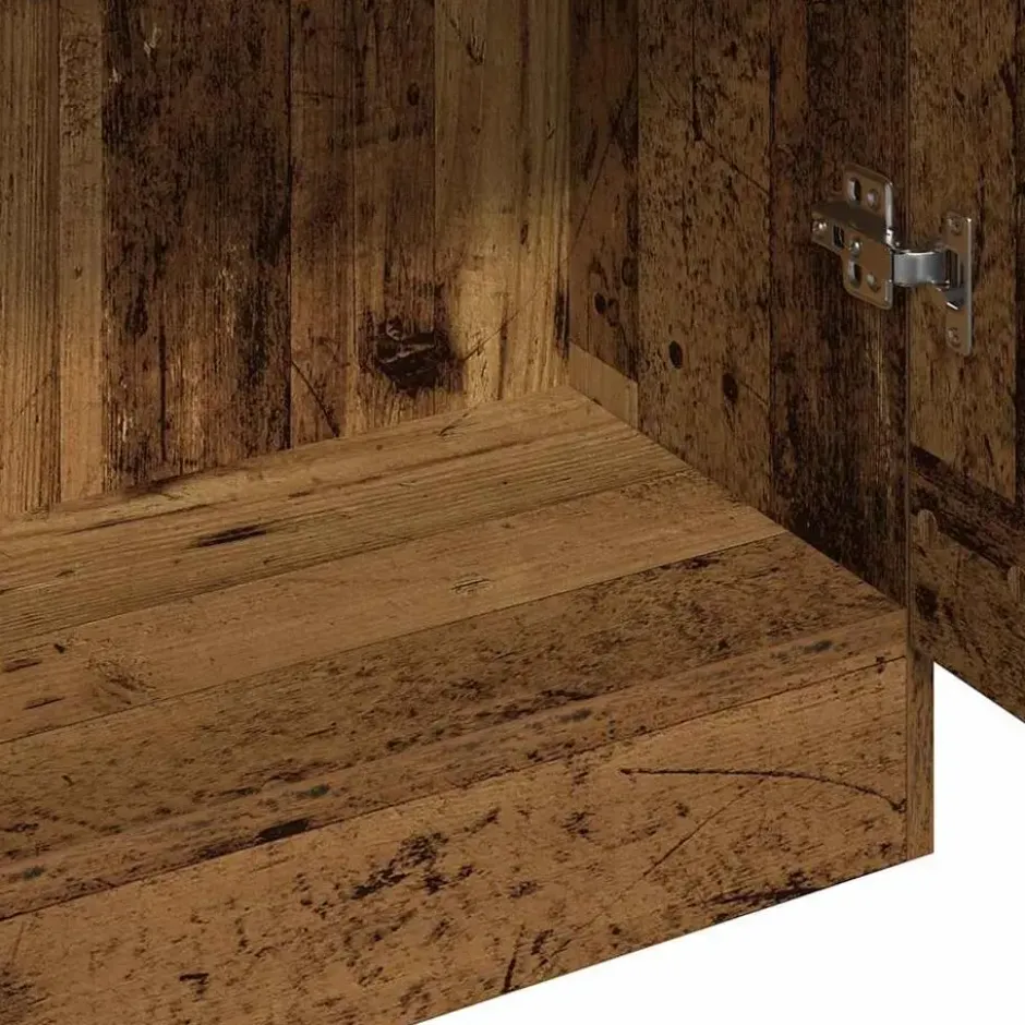 vidaXL - Boekenkast met schappen en 2 deuren - Oud hout - 82.5x30.5x185 cm