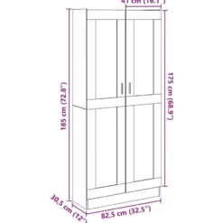 vidaXL - Boekenkast met schappen en 2 deuren - Artisan eiken - 82.5x30.5x185 cm